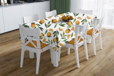 Τραπεζομάντηλο Polycotton Αλέκιαστο 140x180εκ. Oranges 474 White-Orange DimCol