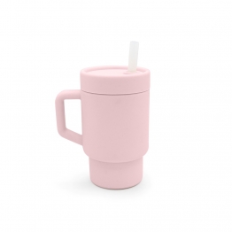 Παγούρι Σιλικόνης Με Καλαμάκι Tumbler Ροζ Melii MEL19900