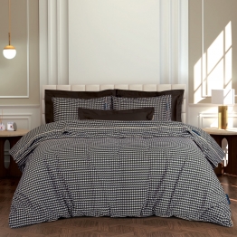 Σετ Παπλωματοθήκη Polycotton King 240x260εκ. Essential 2216 Μαύρη-Μπεζ Greenwich Polo Club