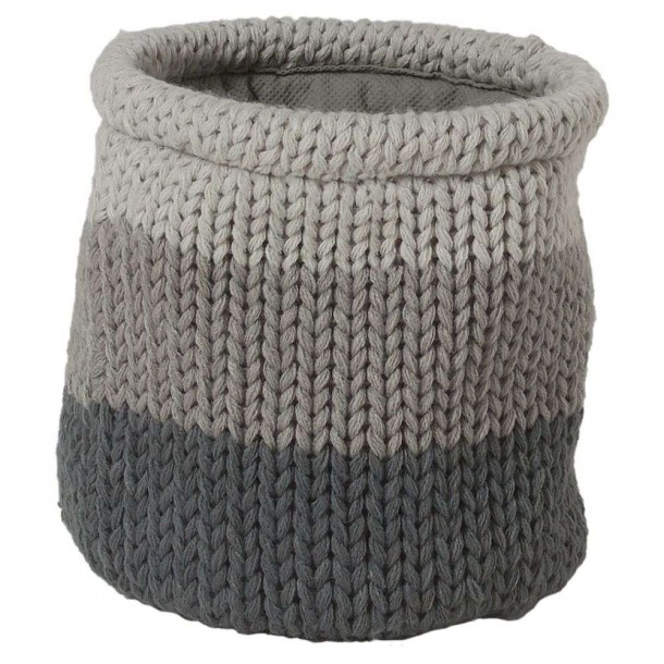 Καλάθι Αποθήκευσης Acrylic 15x15εκ. Knitted Grey Sealskin 361971312