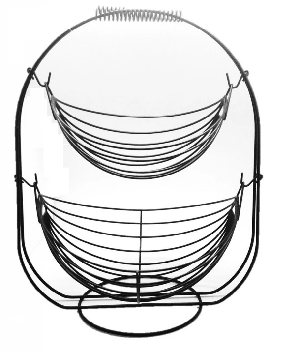 Φρουτιέρα 2όροφη Μεταλλική Μαύρη 35x19x44εκ. ESPIEL MTT312