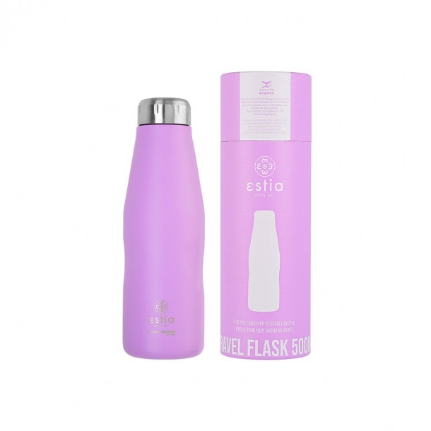 Θερμός-Μπουκάλι Ανοξείδωτο Lavender Purple Flask Save The Aegean Estia 500ml-7x7x22,3εκ. 01-7805