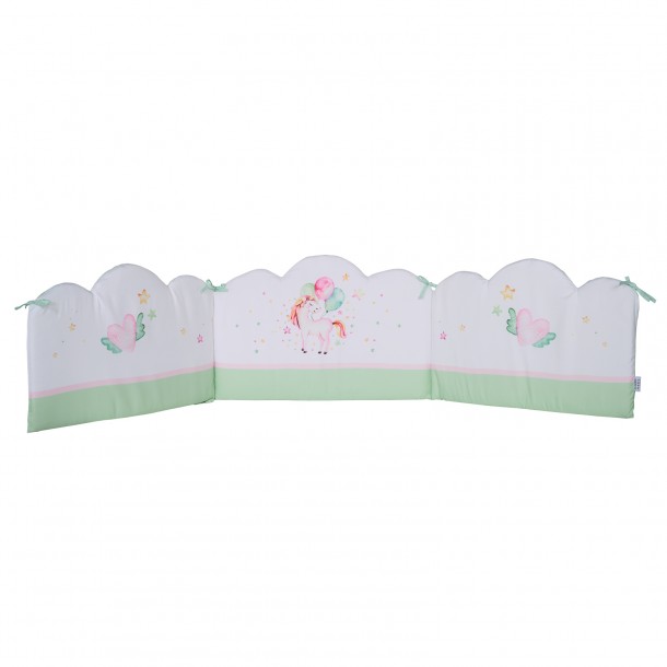 Πάντα Κούνιας Microfiber 45x195εκ. Digital Print Fun 4919 Ροζ-Λευκή-Μέντα Das Baby