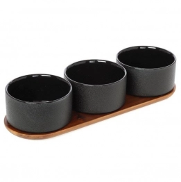 Σετ Μπωλάκι-Ντιπ Σερβιρίσματος 3 Θέσεων 39,5x13εκ. Acacia CRYSPO TRIO 65.000.204