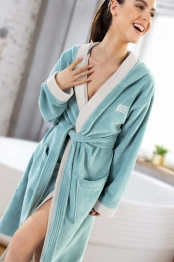 Μπουρνούζι Με Κουκούλα Ενηλίκων Polycotton Medium Monogram Ocean Guy Laroche