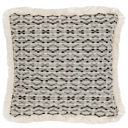 Διακοσμητικό Μαξιλάρι Υφασμάτινο Polycotton Εκρού-Γκρι-Μαύρο 42x42εκ. iliadis 90213