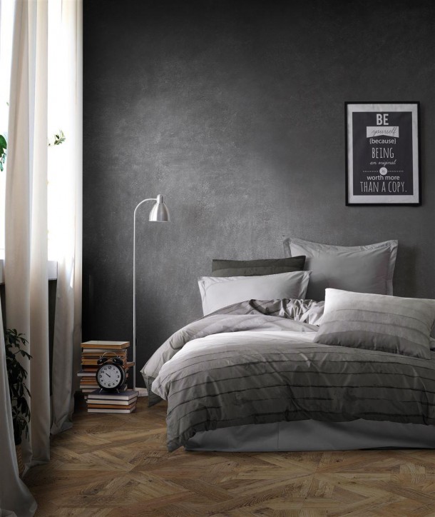 Παπλωματοθήκη Polycotton Υπέρδιπλη 220x240εκ. Shades of Grey 485 Grey DimCol