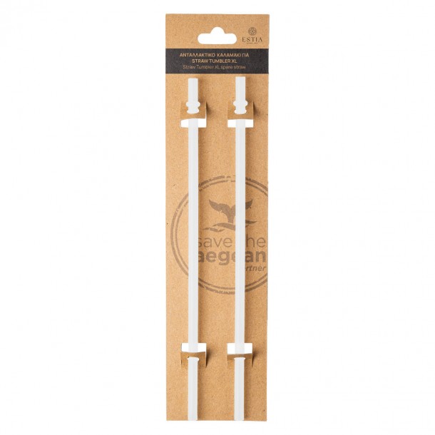 Ανταλλακτικό Καλαμάκι Σετ 2τμχ Straw Tumbler XL 900ml Amalfi Coast Estia 01-34856