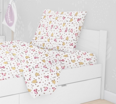 Μαξιλαροθήκη Φανελένια 50x70εκ. Elephant 072 White-Pink DimCol