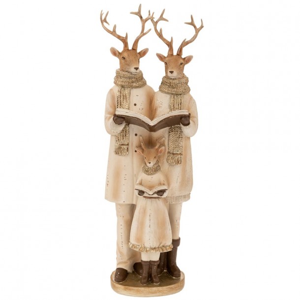 Χριστουγενιάτικη Διακοσμητική Οικογένεια Ταράνδων Χοροδία Polyresin 15x11x42εκ. iliadis 90702