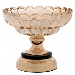 Διακοσμητική Κουπ Με Πόδι Γυάλινη-Μεταλλική Μελί 19x16εκ. iliadis 90137