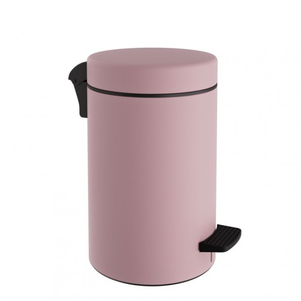 Καλάθι Απορριμμάτων 10lt-Φ20x37εκ. Soft Close Ανοξείδωτο Matte Pink Pam & Co 2037-303