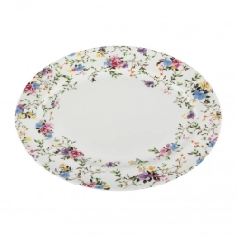 Πιατέλα Σερβιρίσματος Οβάλ Πορσελάνης Λευκό Με Λουλούδια Spring 25εκ. Oriana Ferelli PR24711008