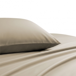 Ζεύγος Μαξιλαροθήκες Βαμβακοσατέν 53x72εκ. Beige Lavish Satin Line Melinen 20005621