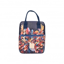 Τσάντα Φαγητού Ισοθερμική PVC Leather Vibrant Vortex Save The Aegean Estia 7lt-20x14x27εκ. 01-22419