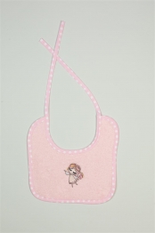 Σαλιάρα Βαμβακερή Με Κέντημα Little Angel 141 25x25εκ. Ροζ DimCol