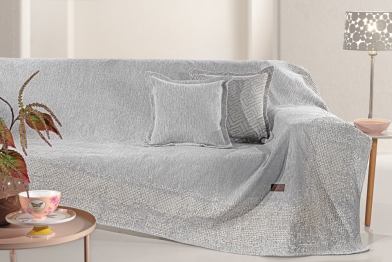 Ριχτάρι Τριθέσιος Polycotton Chenille Perth Grey 180x300εκ. Guy Laroche