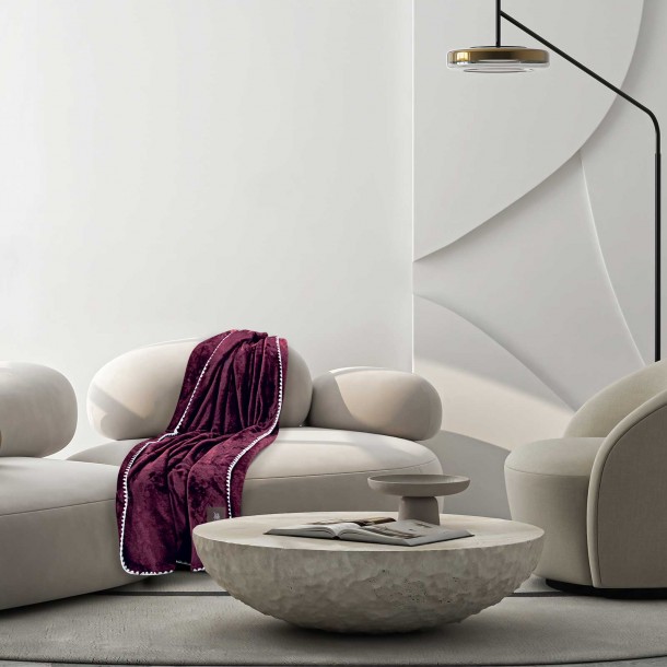 Κουβέρτα Fleece Καναπέ 130x170εκ. Essential 4440 Bordeaux Greenwich Polo Club