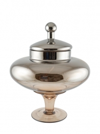 Φοντανιέρα Χειροποίητη Φυσητό Γυαλί Ασημί-Καφέ 28x32εκ. Zen Collection 25.43.52159