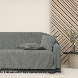 Ριχτάρι Chenille Τριθέσιος 180x300εκ. Throws Line 0275 Dark Grey Das Home