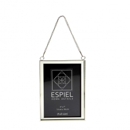 Κορνίζα Κρεμαστή Μεταλλική Ασημί ESPIEL 15x20εκ. FAM711