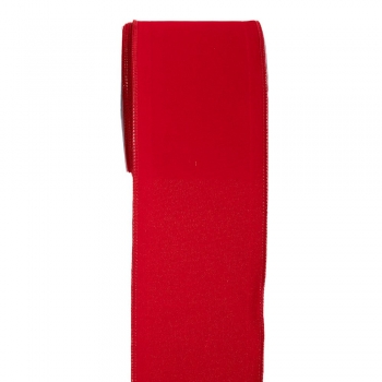 Χριστουγεννιάτικη Κορδέλα Βελούδινη Με Σύρμα 9εκ.-9μ. Κόκκινη iliadis 20004
