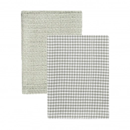 Σετ 2τμχ Πετσέτα Κουζίνας Βαμβακερή 45x65εκ. Piccolo Γκρι Estia 01-37895