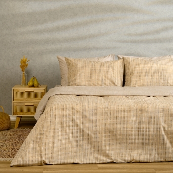 Σετ Σεντόνια Polycotton Μονά Με Λάστιχο 100x200+32εκ. Mateo Beige Casual Line Melinen 20004678