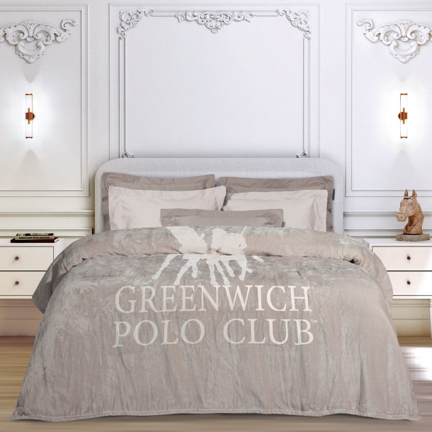 Κουβέρτα Fleece Υπέρδιπλη 220x240εκ. Essential 3490 Taupe Greenwich Polo Club