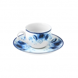 Φλυτζάνι Καφέ Πορσελάνης Ανάγλυφο Blue Rose Estia 100ml 07-16142
