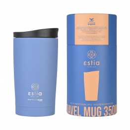 Θερμός Ποτήρι Ανοξείδωτος Travel Mug Denim Blue Save The Aegean 350ml-7,5x7,5x14,5εκ. Estia 01-20378