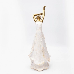 Διακοσμητικό Επιτραπέζιο Γυναίκα Polyresin Λευκό-Χρυσό 12,8x10,1x27,9εκ. ESTHETI 819-00902