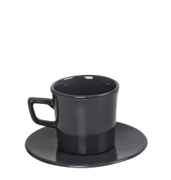 Φλυτζάνι Με Πιατάκι Espresso Stoneware Anthracite Essentials ESPIEL 100ml OWB105K6
