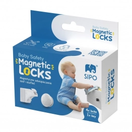 Μαγνητική Ασφάλεια Συρταριών-Ντουλαπιών Σετ 4τμχ ABS Sipo SIP-SBS-M4