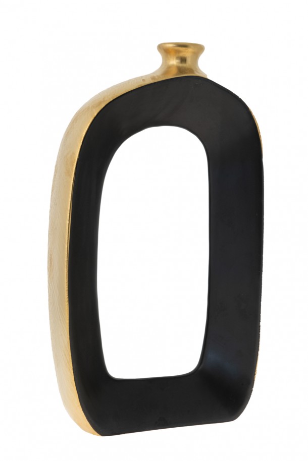 Βάζο Κεραμικό Μαύρο Ματ-Χρυσό 19x6,5x34,5εκ. Zen Collection 24.25.50197