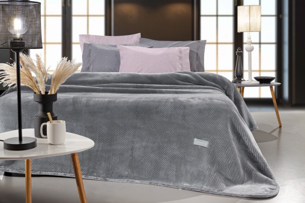 Κουβέρτα Ultrasoft Ζακάρ Υπέρδιπλη 220x240εκ. Cheval Silver Guy Laroche