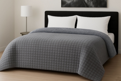 Κουβερτοπάπλωμα Flannel Comfort King 260x240εκ. Rib Cut Light Grey Le Blanc 7005226-2
