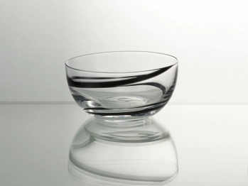 Μπωλάκι Σερβιρίσματος Σετ 6τμχ Γυάλινα Black Spiral 13εκ. Cryspo Trio 25.025.23