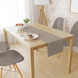 Runner Αλέκιαστο Polycotton 40x180εκ. Houndstooth 473 Beige DimCol