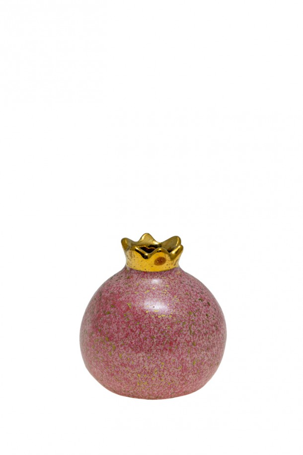 Ρόδι Κεραμικό Ροζ-Χρυσό 7,6εκ. Zen Collection 22.19.48350