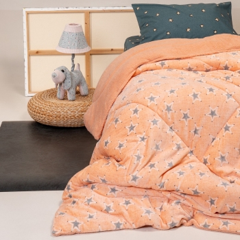 Κουβερτοπάπλωμα Flannel-Sherpa Παιδικό Μονό 160x220εκ. Mini Stars Girl Somon Melinen 2000047103