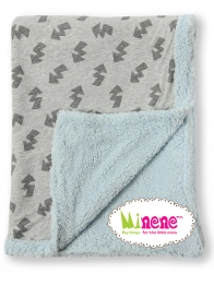 Κουβέρτα Λίκνου-Αγκαλιάς 75x100εκ. Fleece Luxurious Γκρι Με Κεραυνούς Minene 18204066310OS