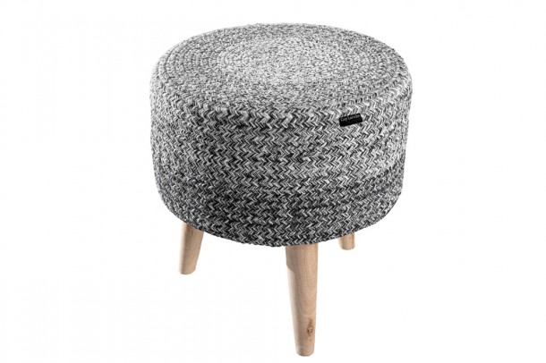 Σκαμπό Βαμβακερό Stool Shades Grey 40x40x40εκ. Guy Laroche