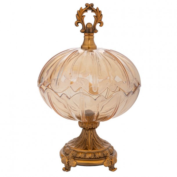 Φοντανιέρα Γυάλινη-Μεταλλική Μελί-Χρυσή Φ20x28εκ. iliadis 91672