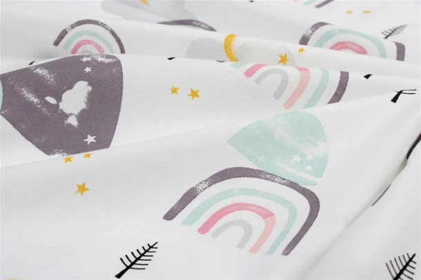 Σεντόνι Μεμονωμένο Βαμβακερό Λίκνου 80x110εκ. Rainbow 575 White-Pink Dimcol