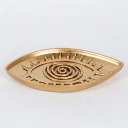 Διακοσμητική Πιατέλα Μάτι Polyresin Χρυσή 20,9x12x1,7εκ. ESTHETI 752-15031