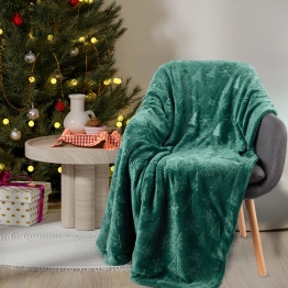 Χριστουγεννιάτικη Κουβέρτα Καναπέ Fleece 130x170εκ. Blankets 1374 Green Das Home