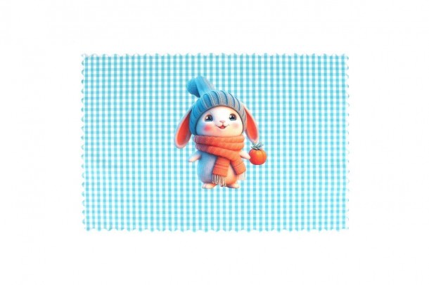 Σουπλά Παιδικό Polyester 35x50εκ. Winter Bunny 39 Σιέλ DimCol