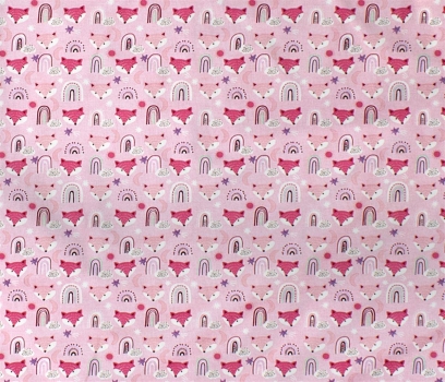 Πάνα Χασές Bebe Βαμβακερή 80x80εκ. Fox 525 Pink Dimcol