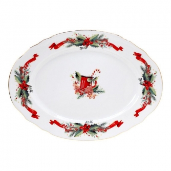 Χριστουγεννιάτικη Πιατέλα Πορσελάνης Οβάλ 38εκ.  Christmas Magic CRYSPO TRIO 06.240.06